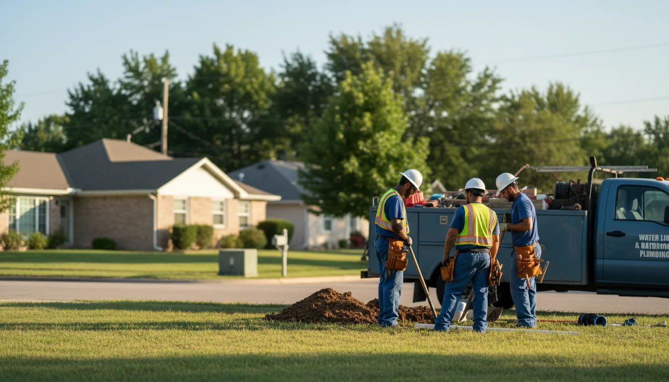 Residential water line and bathroom plumbing service in Gering, NE